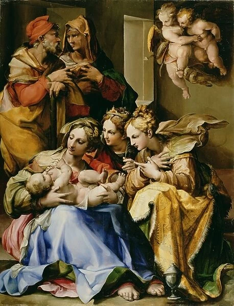 Holy Family with Saints Anne, Catherine of Alexandria, and Mary Magdalene, c. 1560-9