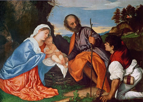 The Holy Family and a Shepherd, c. 1510 (oil on canvas)