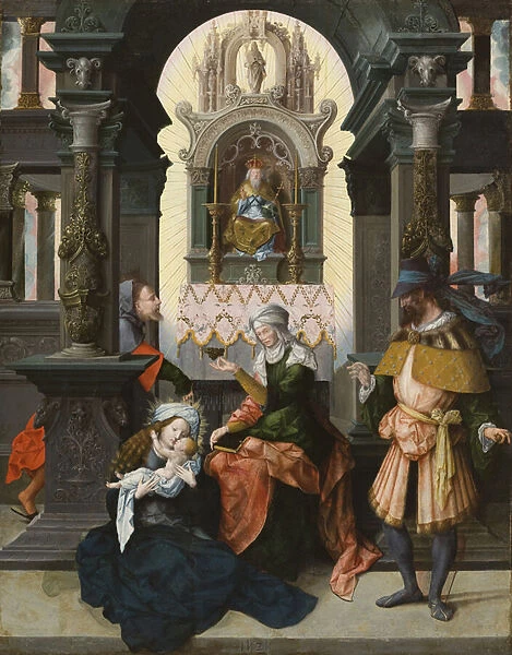 Holy Family with St. Anne and St. Joachim, 1525 (oil on oak panel)