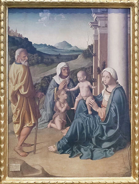 Holy family with St Elizabeth and the Young John the Batist, 1515 (oil on wood)