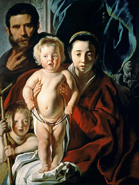 The Holy Family with St. John the Baptist, c. 1620-25 (oil on panel)