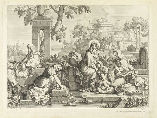 The Holy Family at the washing place (etching)
