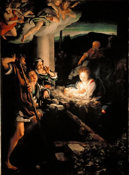 Holy Night (Nativite). Painting by Antonio Allegri dit Il Correggio (The Correge