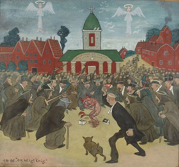 A Holy War, 1905 (gouache)
