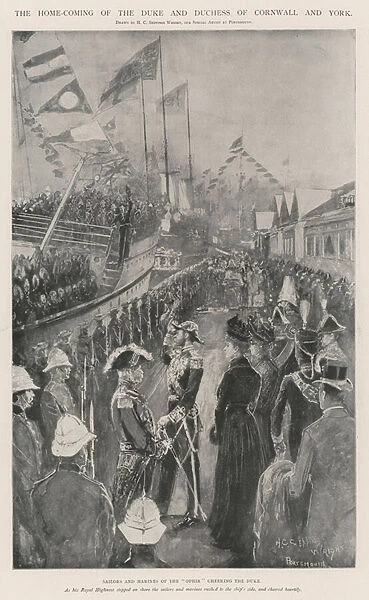 The Home-Coming of the Duke and Duchess of Cornwall and York (litho)