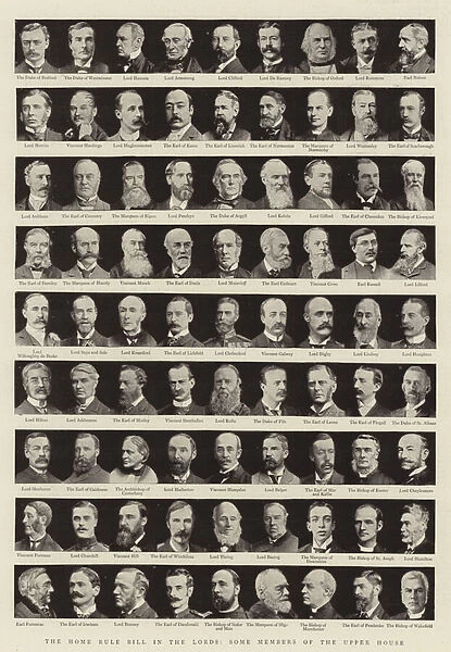 The Home Rule Bill in the Lords, Some Members of the Upper House (b  /  w photo)