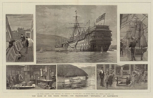 The Home of the Young Princes, the Training-Ship 'Britannia'at Dartmouth (engraving)