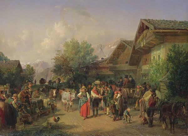 Homecoming from the Alpine Pasture, 1848 (oil on canvas)