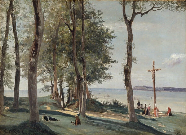 Honfleur: Calvary, c. 1830 (oil on wood)