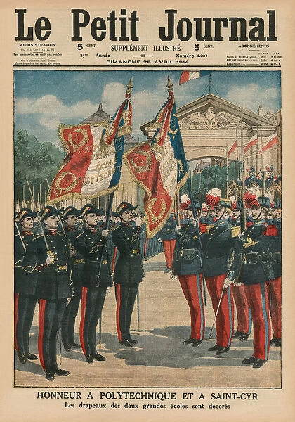 Honour to Polytechnique and Saint-Cyr, front cover illustration from Le Petit Journal