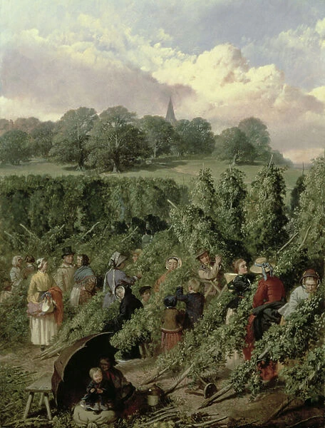 The Hop Pickers, 1855 (oil on canvas)