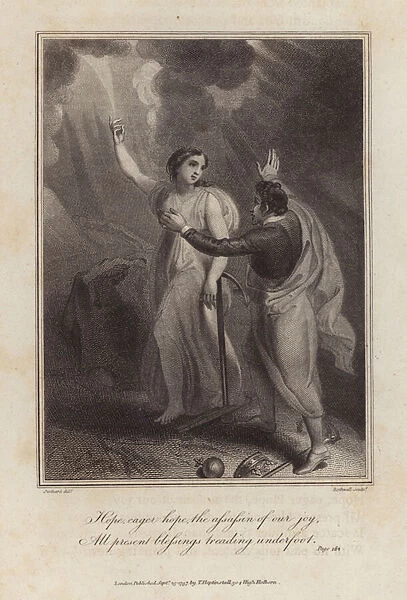 Hope, scene from Night Thoughts, by English poet Edward Young (engraving)