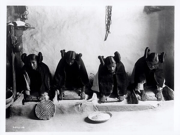 The Hopi mealing trough, c. 1906 (b  /  w photo)