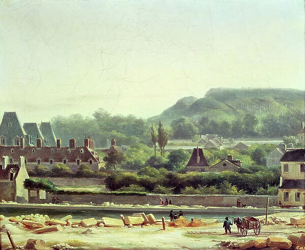 The Hopital Saint-Louis and the Buttes-Chaumont in 1830 (oil on canvas)