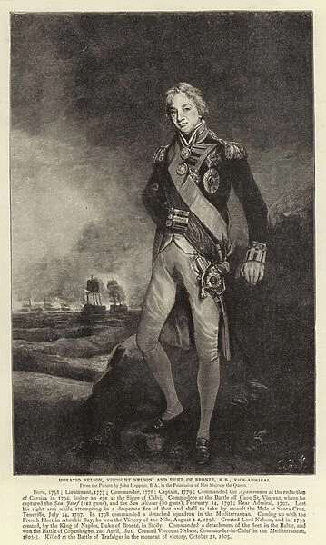 Horatio Nelson, Viscount Nelson, and Duke of Bronte, KB, Vice-Admiral (engraving)