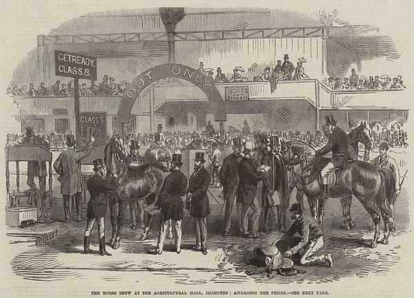 The Horse Show at the Agricultural Hall, Islington, awarding the Prizes (engraving)