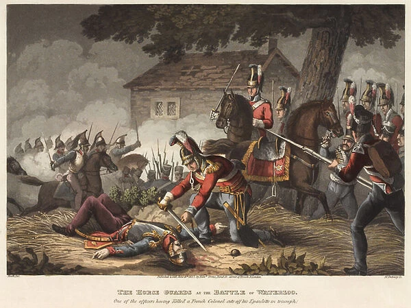 The Horse (Life) Guards at the Battle of Waterloo, one of the officers having killed a