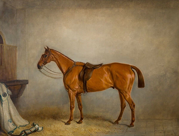 The Horse Planet in a stable, c. 1866 (oil on canvas)