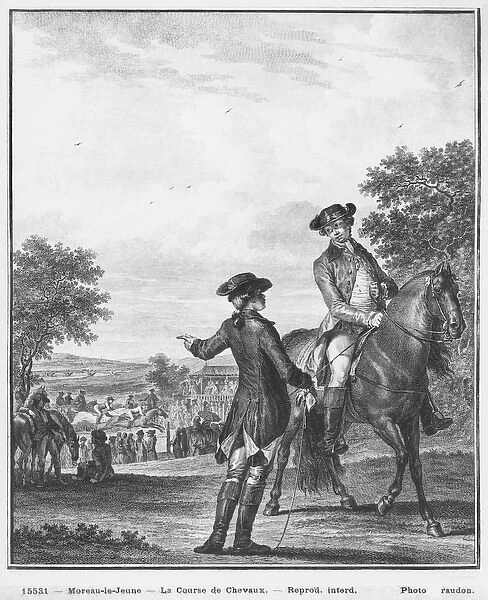 The horse race, engraved by Heinrich Guttenberg (1749-1818) c