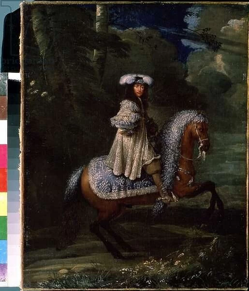 Horseman in Blue (Equestrian Portrait of Louis XIV, circa 1670, oil on canvas)