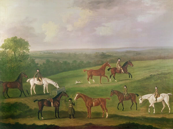 Horses at Exercise (oil on canvas)