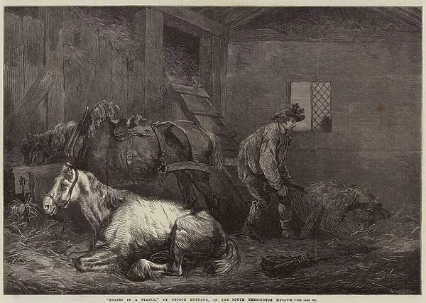 Horses in a Stable (engraving)