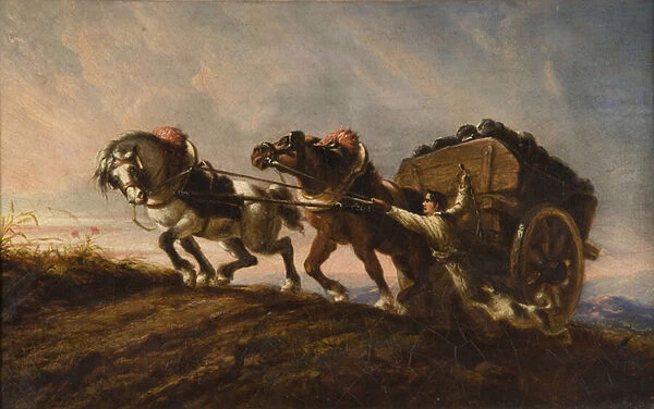 Horses Straining at a Load, 1864 (oil on canvas)
