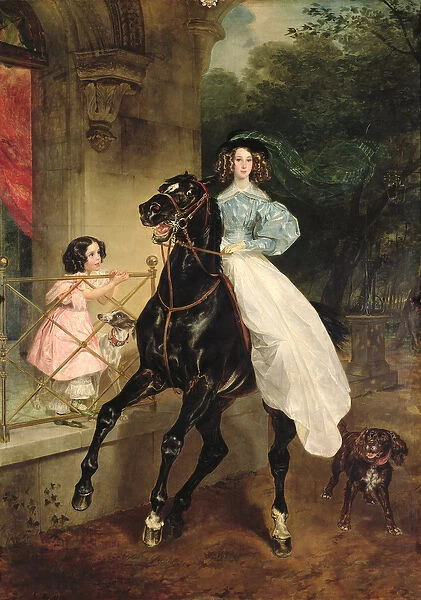 The Horsewoman, Portrait of Giovanina and Amacilia Paccini, wards of Countess Samoilova