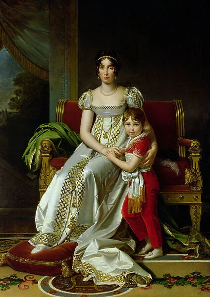 Hortense de Beauharnais (1783-1837) Queen of Holland and her Son, Napoleon Charles Bonaparte
