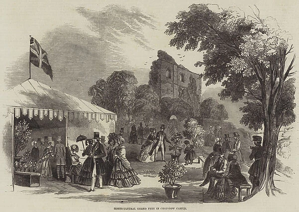 Horticultural Grand Fete in Chepstow Castle (engraving)