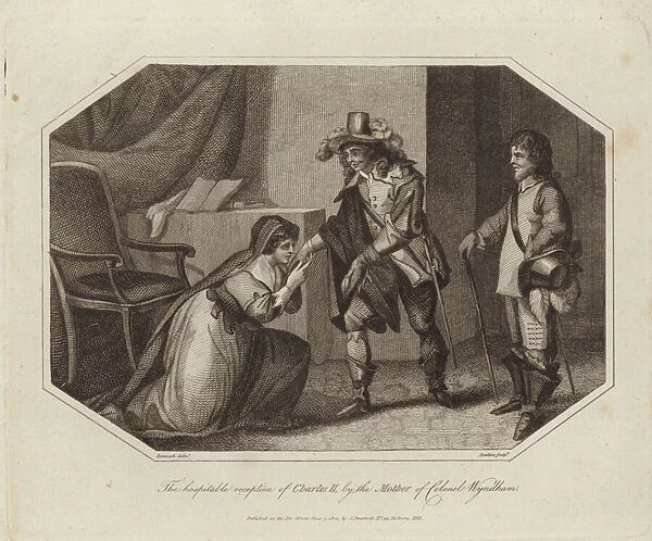 The hospitable reception of Charles II (engraving)