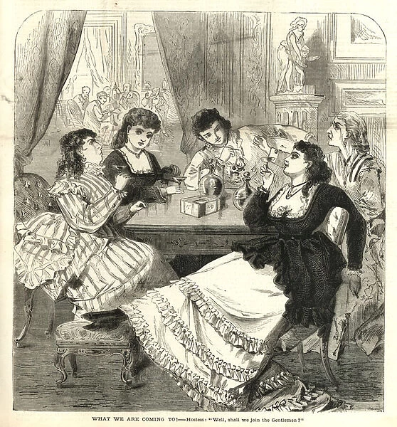Hostess: Well, shall we join the gentlemen? (engraving)