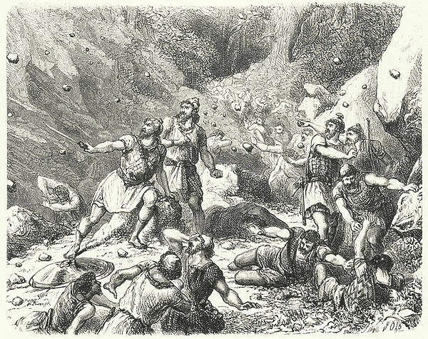 Hostile reception for the Phoenicians at Tarsus (engraving)