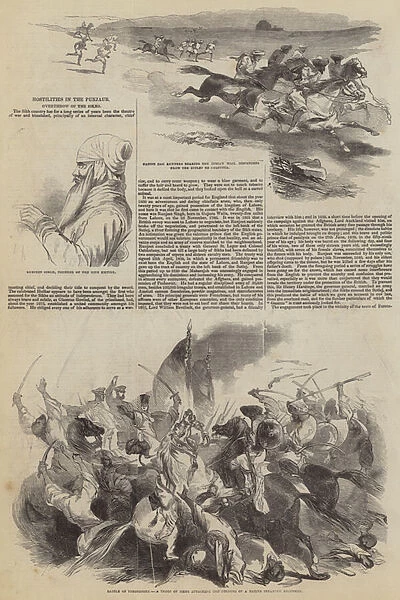 Hostilities in the Punjaub, Overthrow of the Sikhs (engraving)