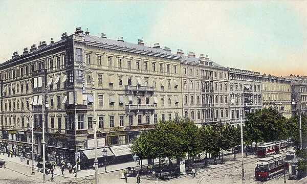 Hotel Bristol Karntnerring in Vienna, end of 19th / beg of 20th century (postcard)