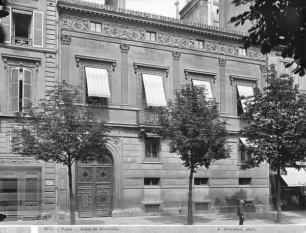 Hotel de Pourtales, facade, late 19th century-early 20th century (b  /  w photo)