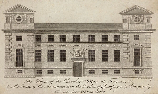 The house of the Chevaliere D Eon at Tonnerre (engraving)