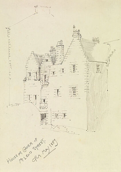 House At Corner Of Mcleod Street, 1889 (pencil, paper)