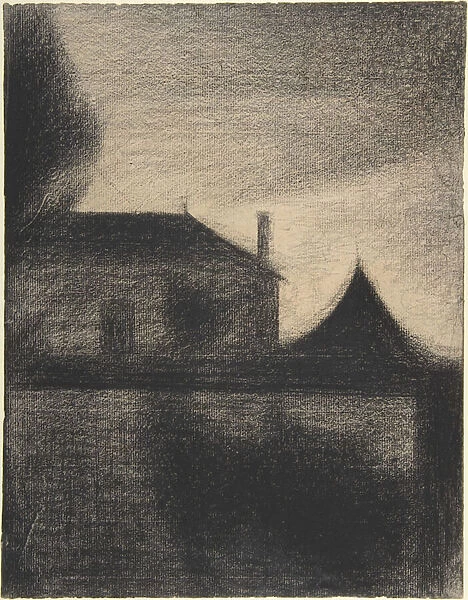 House at Dusk, 1881-82 (conte crayon)