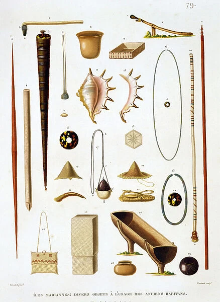 Household utensils and weapons from the Mariannas Islands