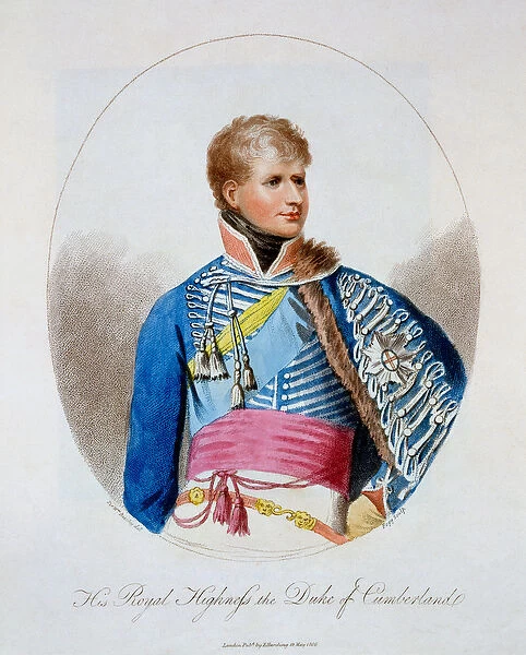 HRH the Duke of Cumberland, 1806 (colour litho)