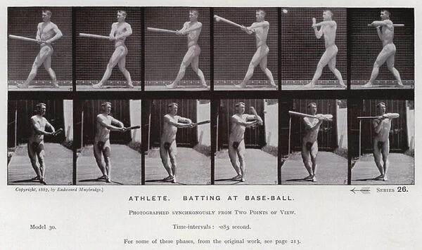 The Human Figure in Motion: Athlete, batting at base-ball (b  /  w photo)