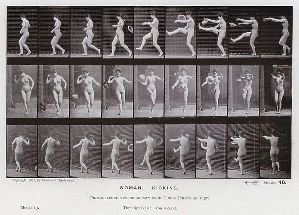 The Human Figure in Motion: Woman, Kicking (b  /  w photo)