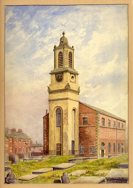 Hunslet Parish Church, St. Mary s, 1862 (w  /  c on paper)