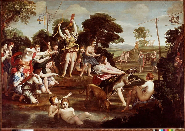 The Hunt of Diana Painting by Domenico Zampieri dit Il Domenichino (1581-1641) 1617 Dim