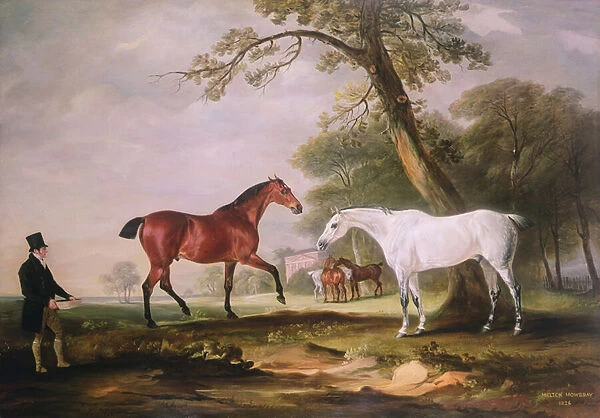 Hunters at Melton Mowbray, 1826 (oil on canvas)