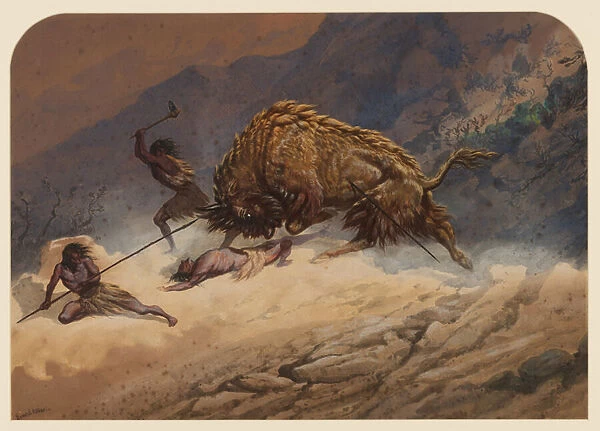 Hunting, 1871 (w  /  c on paper)