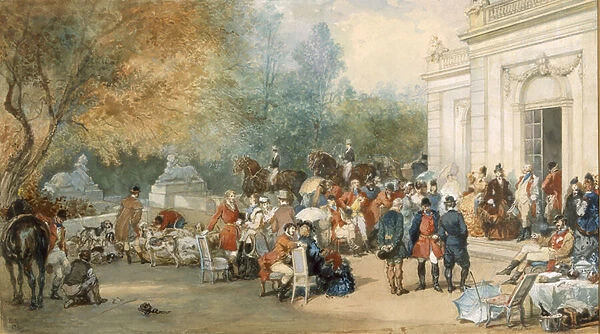 A Hunting Breakfast in England, 1870 (w  /  c on paper)