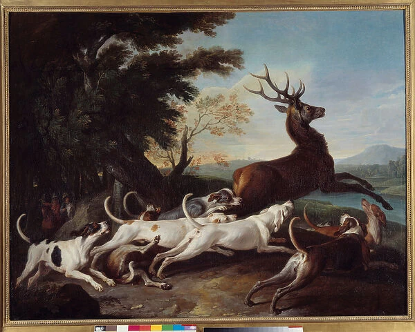 Hunting: 'Debuche du deer'Painting by Francois Desportes