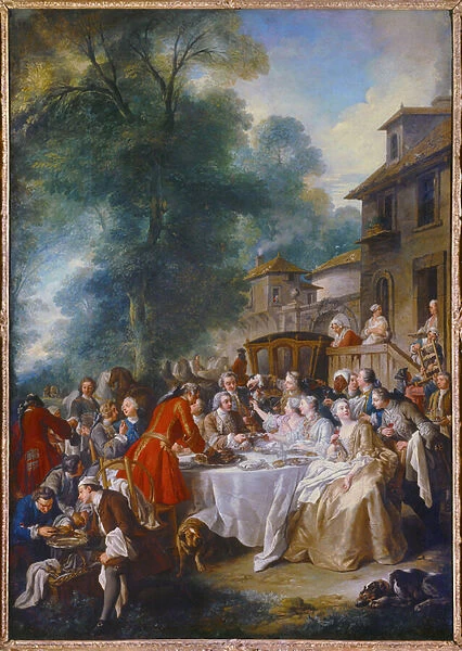 Hunting lunch. Painting by Jean Francois De Troy (1679-1752), 18th century. Oil on canvas